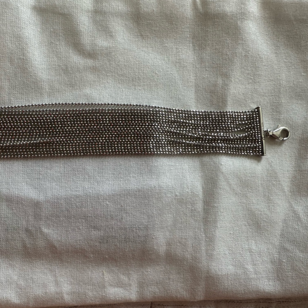 Silver chain cuff bracelet